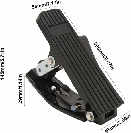 dimensions foot pedal